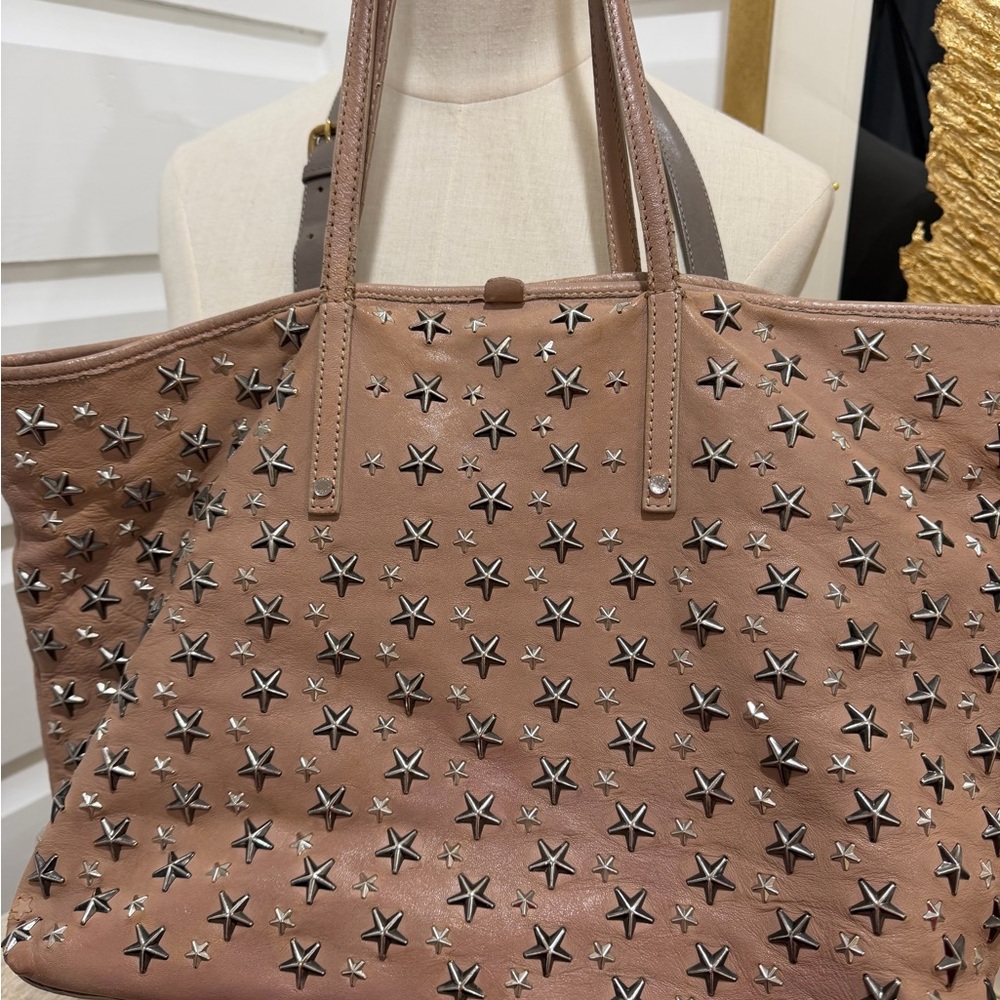 Jimmy Choo Brown Star-Embellished Tote